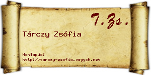 Tárczy Zsófia névjegykártya