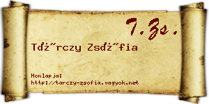 Tárczy Zsófia névjegykártya